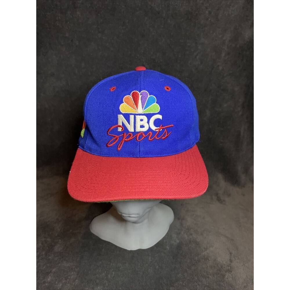 Vintage 90s NBC Sports Snapback Hat Cap Sports Specialties Adjustable Blue/Red